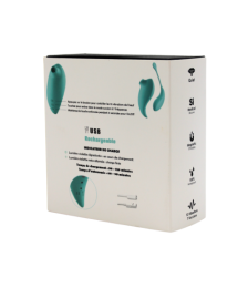 2en1 Stimulateur clitoridien à picots par aspiration avec son œuf vibrant à distance turquoise - 0-B0009TUR